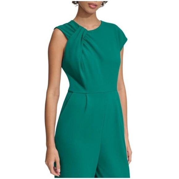 Calvin Klein Women's Green Tapered Leg Jumpsuit w/ Pockets MSRP $139 | Size 4 - Picture 3 of 10